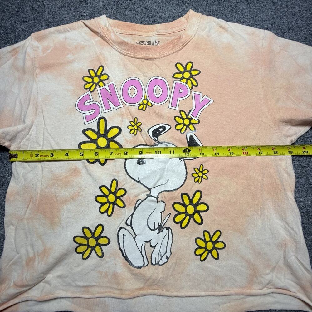 Peanuts SNOOPY Graphic Tie Dye Crop Top (Size M) 2022 Flowers Pink White - Picture 7 of 8